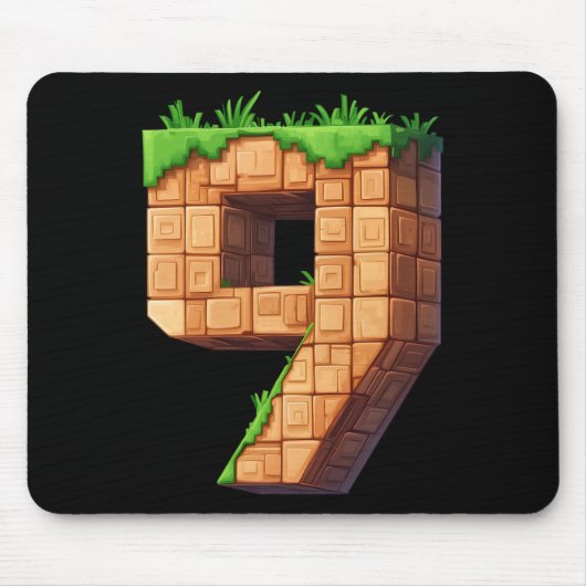 Leuke 9e verjaardag nummer 9 videogamer pixel them muismat (Voorkant)