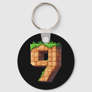 Leuke 9e verjaardag nummer 9 videogamer pixel them sleutelhanger