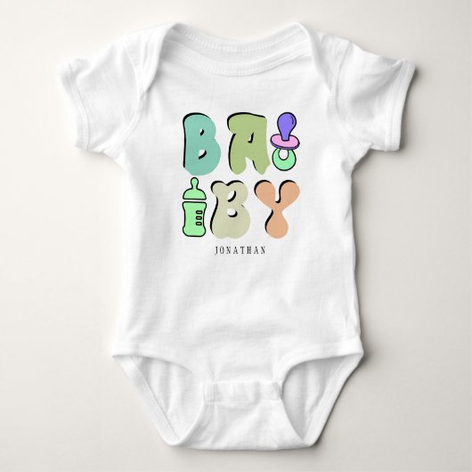 Leuke Aandoenlijke Persoonlijke Baby Naam Baby Bod Romper (Voorkant)