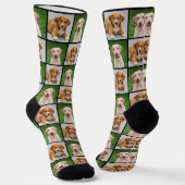 Leuke aangepaste 2 honden foto collage raster sokken (Gebogen)