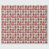 Leuke aangepaste 8 x fotoraster Prettig kerstfeest Cadeaupapier (Vlak)