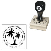 Leuke aangepaste adresstempel met palmbomen rubberstempel (Gestempeld)