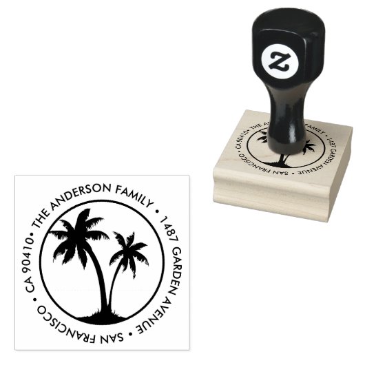Leuke aangepaste adresstempel met palmbomen rubberstempel (Gestempeld)