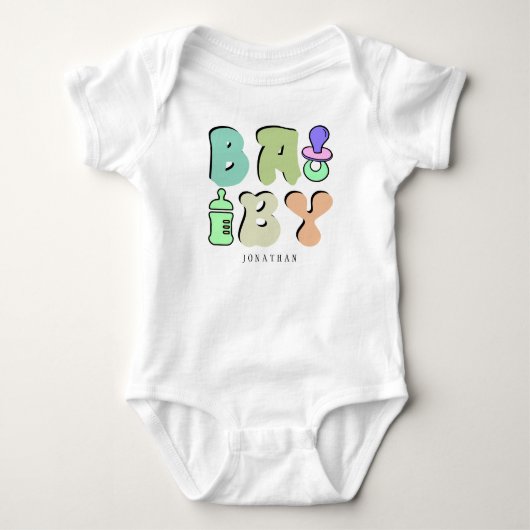 Leuke Aangepaste Baby Naam Baby Bodysuit (Voorkant)