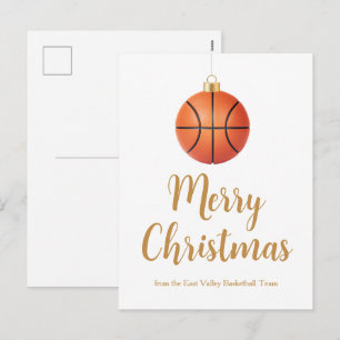 Leuke aangepaste basketbal prettig kerstfeest feestdagenkaart