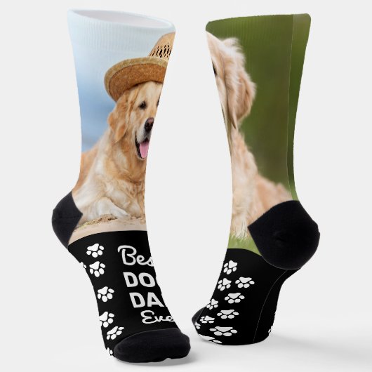 Leuke Aangepaste Beste HOND PAPA Persoonlijke 2 Hu Sokken (Gebogen)