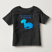Leuke aangepaste blauwe dinosaurus met de naam van kinder shirts (Voorkant)