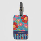 Leuke aangepaste bloemmotief naam Inspirivity Bagagelabel (Voorkant (verticaal))