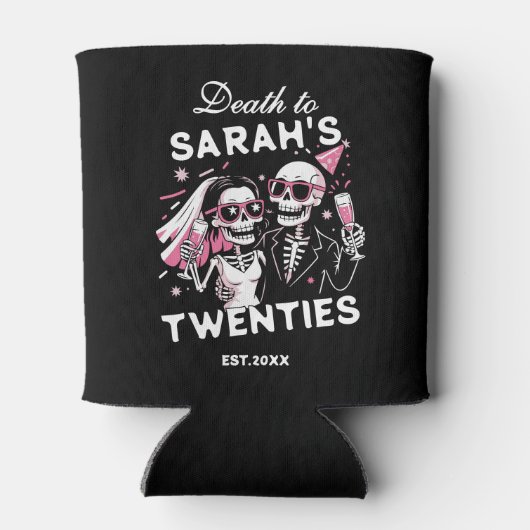 Leuke aangepaste dood voor uw 20-jarig verjaardags blikjeskoeler (Achterkant)