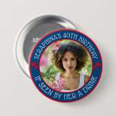 Leuke aangepaste foto 40e verjaardag partij gunst ronde button 7,6 cm (Voorkant /achterkant)