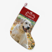 Leuke aangepaste foto huisdier hond kleine kerst kerstsok (Voorkant (Hangend))