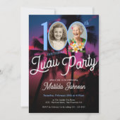 Leuke aangepaste foto Luau 100e verjaardagsfeestje Kaart (Voorkant)