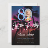 Leuke aangepaste foto Luau 80ste verjaardagsfeestj Kaart (Voorkant)