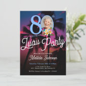 Leuke aangepaste foto Luau 80ste verjaardagsfeestj Kaart (Staand voorkant)