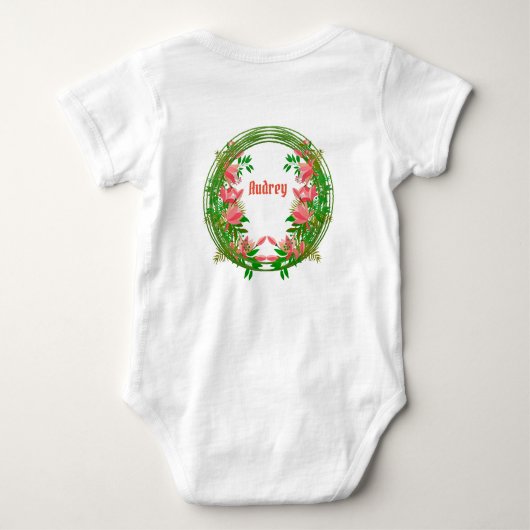 Leuke aangepaste foto monogram groene botanische b romper (Achterkant)