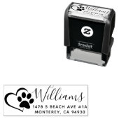 Leuke aangepaste hond adres stempel met hart (In situ)