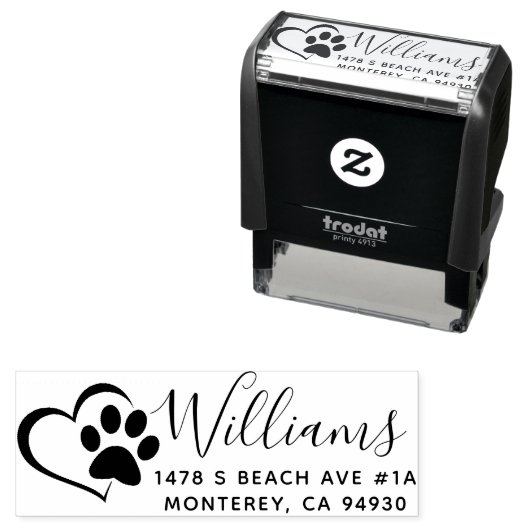 Leuke aangepaste hond adres stempel met hart (In situ)