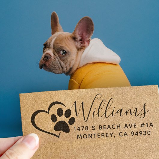 Leuke aangepaste hond adres stempel met hart