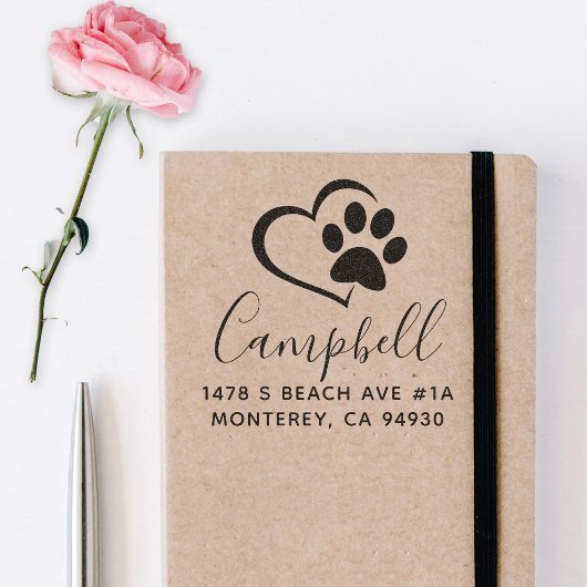 Leuke aangepaste hond adres stempel met hart en po