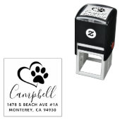 Leuke aangepaste hond adres stempel met hart en po (In situ)