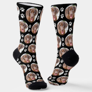 Leuke aangepaste hond huisdier foto Cute pootafdru Sokken