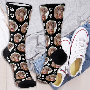 Leuke aangepaste hond huisdier foto Cute pootafdru Sokken