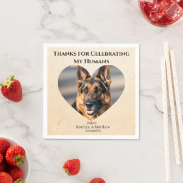 Leuke aangepaste huisdier hond hart frame dank je  servet