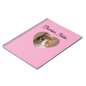 Leuke aangepaste huisdier kat hart frame terug naa notitieboek (Linkerzijde)