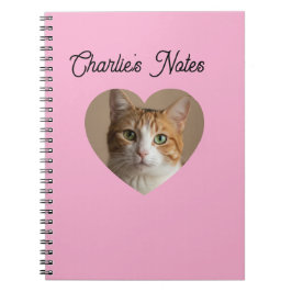 Leuke aangepaste huisdier kat hart frame terug naa notitieboek