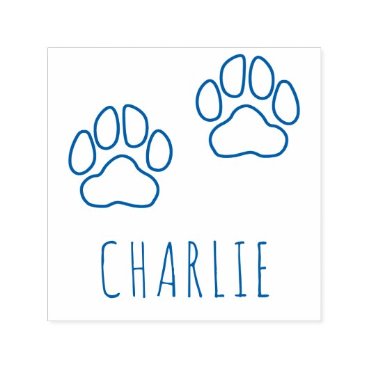 Leuke aangepaste huisdier naam Charlie | Paw Print Zelfinktende Stempel (Design)