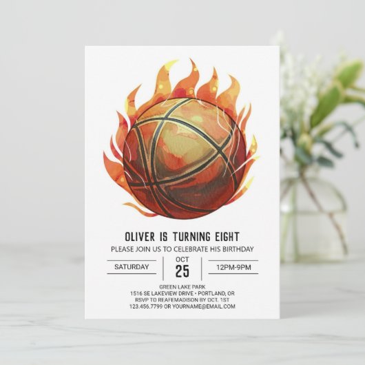 Leuke aangepaste jongen basketbal verjaardag kaart (Staand voorkant)