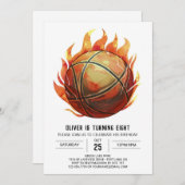 Leuke aangepaste jongen basketbal verjaardag kaart (Voorkant / Achterkant)