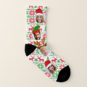 leuke, aangepaste kerstfoto's petten in een gat sokken (Links binnenkant)