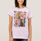 Leuke aangepaste liefde sjabloon foto roze harten t-shirt (Voorkant)