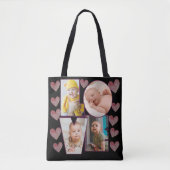 Leuke aangepaste liefde sjabloon foto roze harten tote bag (Voorkant)