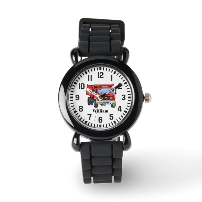Leuke aangepaste naam constructie dumptruck  horloge (Voorkant)