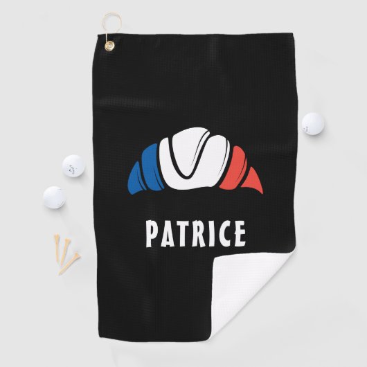 Leuke aangepaste naam Cool Franse vlag Croissant Golfhanddoek (Insitu)
