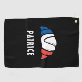 Leuke aangepaste naam Cool Franse vlag Croissant Golfhanddoek (Horizontaal)