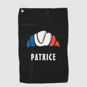 Leuke aangepaste naam Cool Franse vlag Croissant Golfhanddoek (Voorkant)