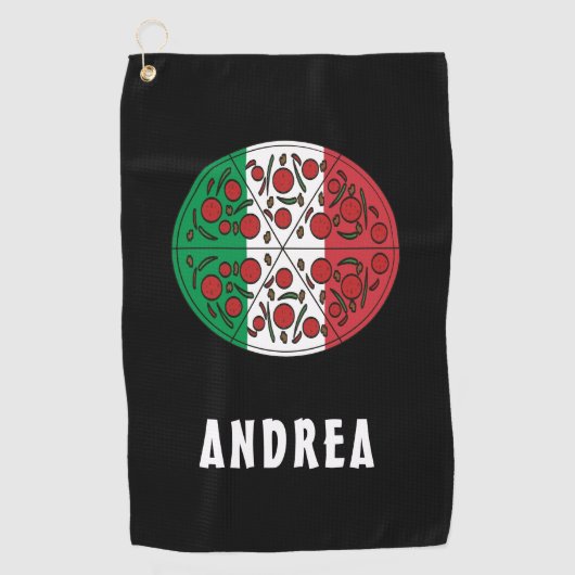 Leuke aangepaste naam Italië Italiaanse vlag Peppe Golfhanddoek (Voorkant)