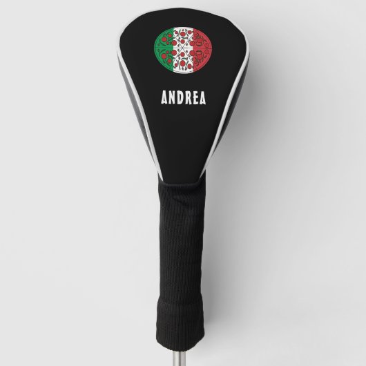 Leuke aangepaste naam Italië Italiaanse vlag Peppe Golfheadcover (Voorkant)