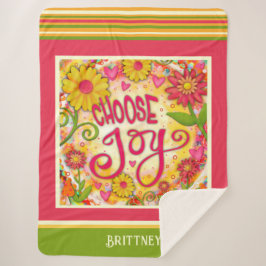 Leuke aangepaste naam Kies Joy Pink Inspirivity Sherpa Deken