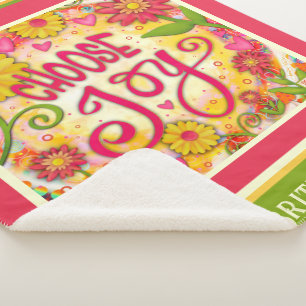 Leuke aangepaste naam Kies Joy Pink Inspirivity Sherpa Deken