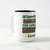 Leuke aangepaste naam Natuurlijk ben ik sarcastisc Tweekleurige Koffiemok (Voorkant links)