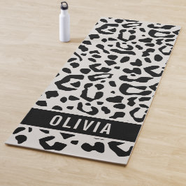 Leuke aangepaste naam Sneeuwluipaard Dierenprint P Yogamat