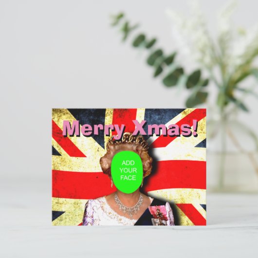 Leuke aangepaste punk Queen kerstgroet… Feestdagenkaart (Staand voorkant)