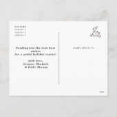 Leuke aangepaste tekst Chic minimalistische kerstb Feestdagenkaart (Achterkant)