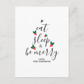 Leuke aangepaste tekst Chic minimalistische kerstb Feestdagenkaart (Voorkant)