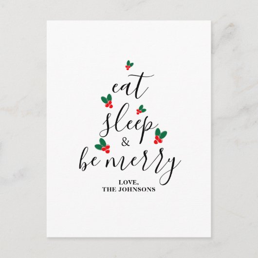 Leuke aangepaste tekst Chic minimalistische kerstb Feestdagenkaart (Voorkant)