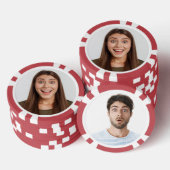 Leuke aangepaste twee foto beeld bruiloft spel voo poker chips (Opstapeling)
